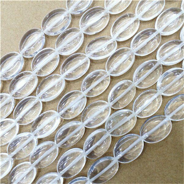 1 Strand 18x13x6mm White Cherry Quartz Oval Spacer Loose Beads 15.5inch HH8019