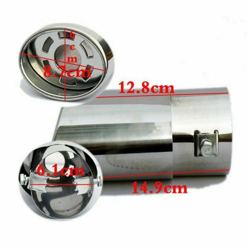 Chrome Stainless Steel Car Round Exhaust Pipe Tip Tail Muffler Cover Universal