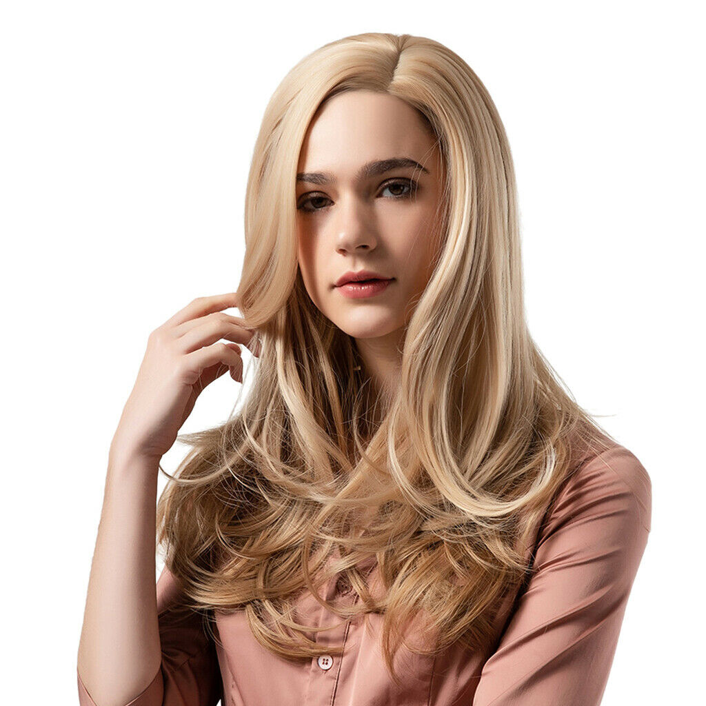 Long Straight Curly Wavy Wigs w/ Bangs for Women Synthetic Full Wig 22 inch