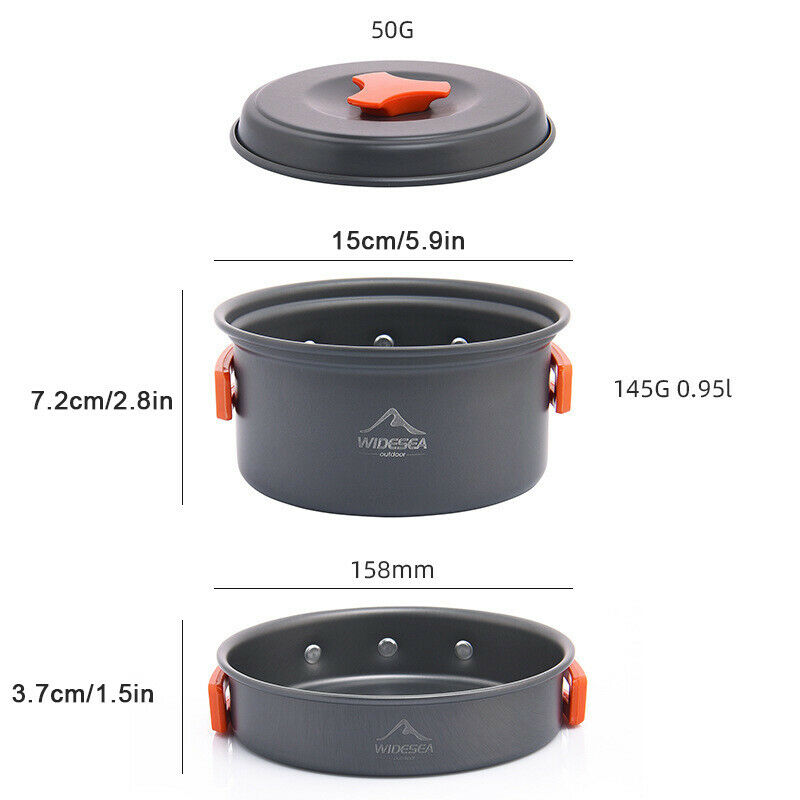 Camping Tableware Outdoor Cookware Set Pots Tourist Equipment Utensils HikinBDA