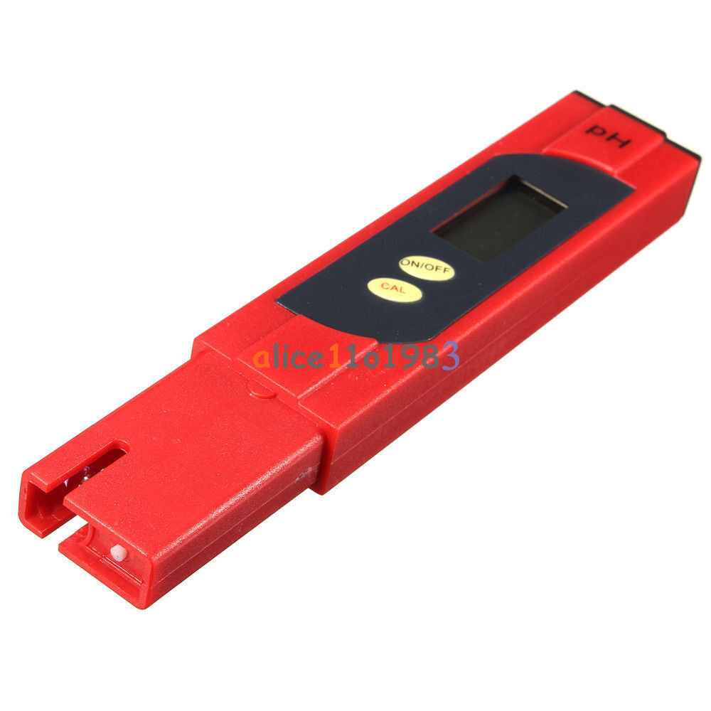 Red Pocket LCD PH Meter Tester Pen Hydroponics Aquarium Pool Water Measure