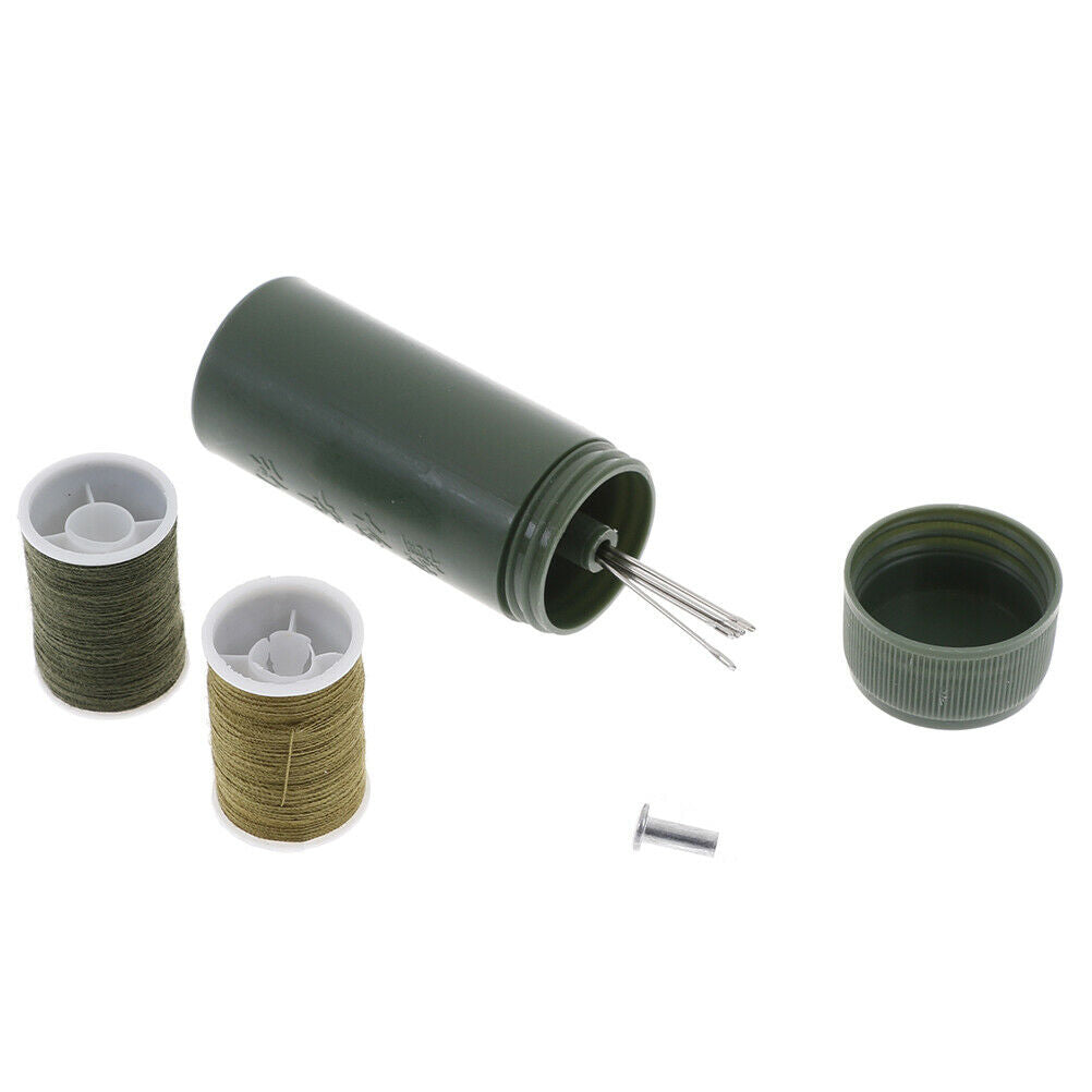 1Pc mini travel sewing kit cylinder case with threads needles craft sewing bo.DD