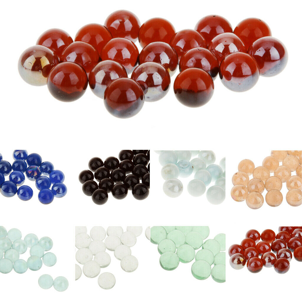 20x Round Glass Marbles Beads Toys for Classic Style Games Crafts Decors