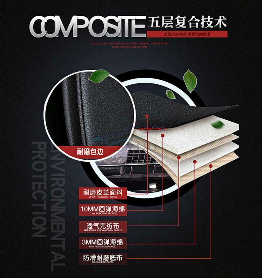 1 Piece PU Leather 6D 650×500×150mm Car Front Seat Cover Breathable Seat Cushion