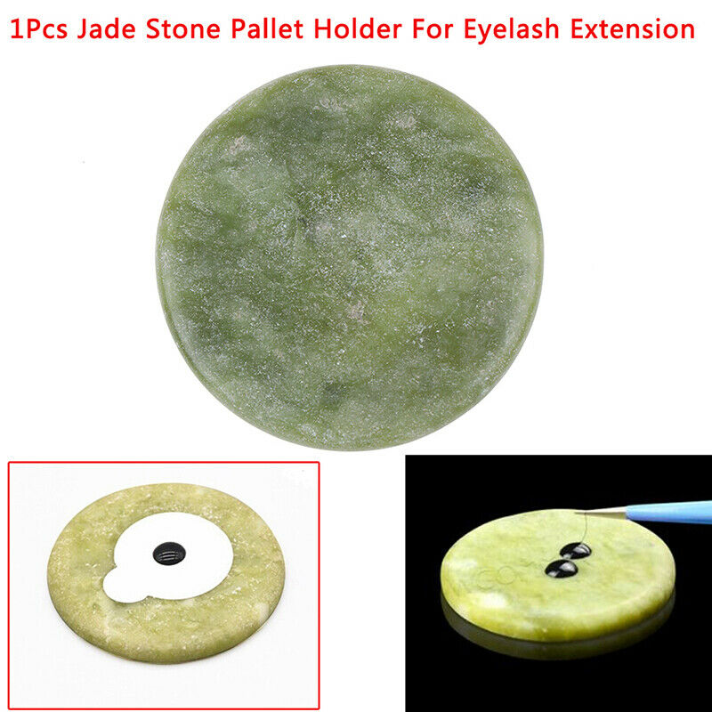 Round Jade Stone Eyelash Extension Glue Adhesive Stand Pallet Stand Holde.l8