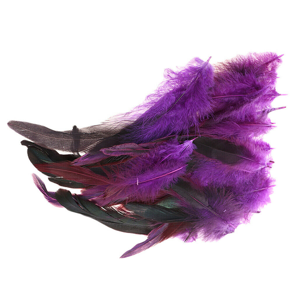 Prettyia 50pcs Beautiful Rooster Feathers 12-18cm / 5-7inch Purple