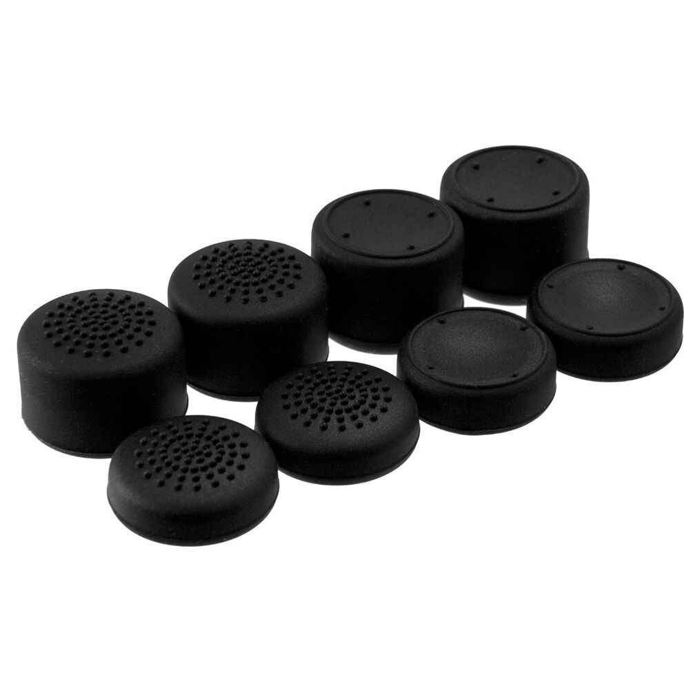 8X Black Silicone Thumb Stick Grip Cover Caps For PS4 Game Analog Control.l8