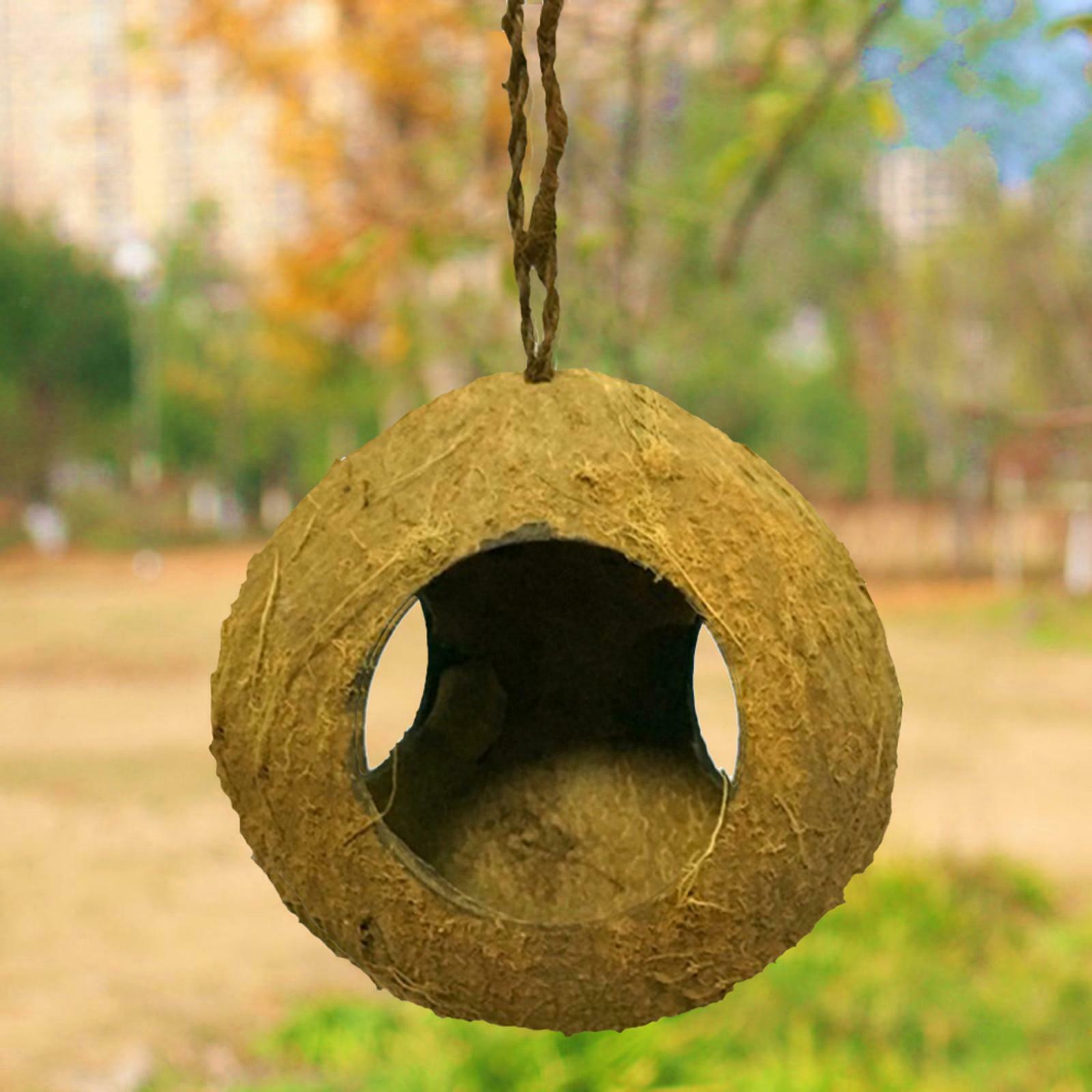 Coconut Bird Nest,  Hidden House for Parrots Cockatiel Parakeet-Small Animals