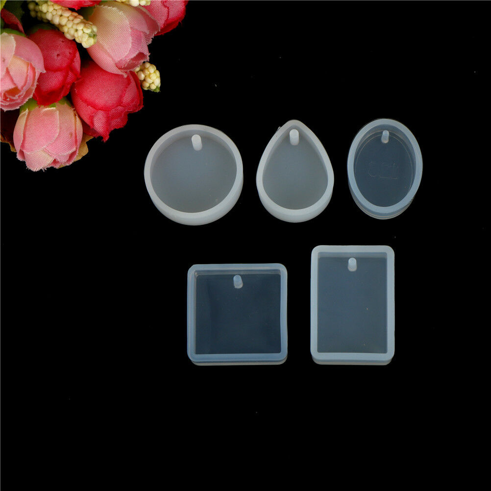 5Pcs Types Silicone Moulds Gem Charm Pendant DIY Molds Jewelry Making Tools Lt
