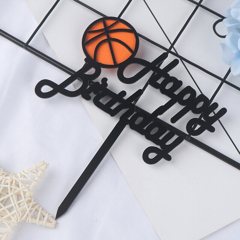 Basketball Acrylic Cake Topper Creative Happy Birthday Cake Topper For K .l8