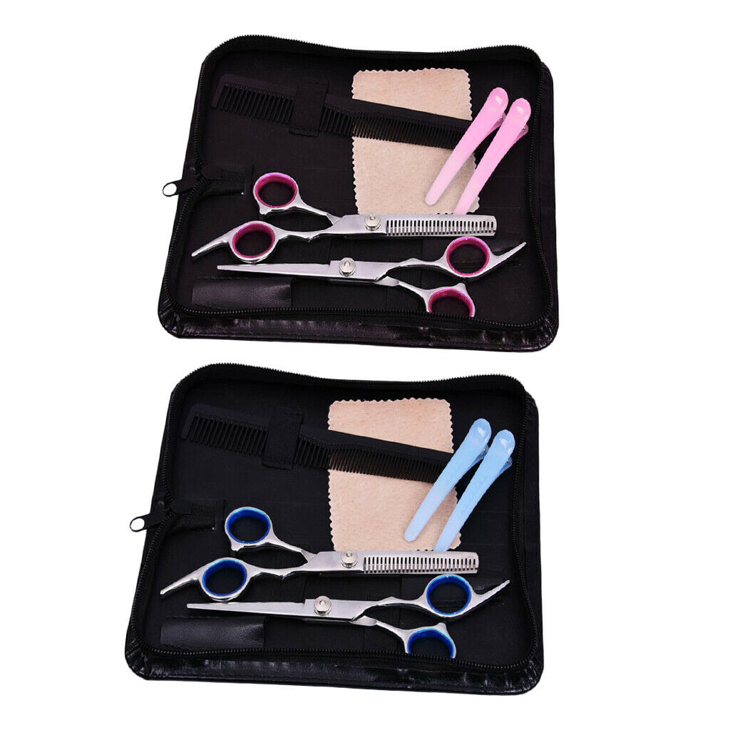 Pack of 7 Women Hairdressing Scissors Kit Hair Cutting Thinning Shears Pro