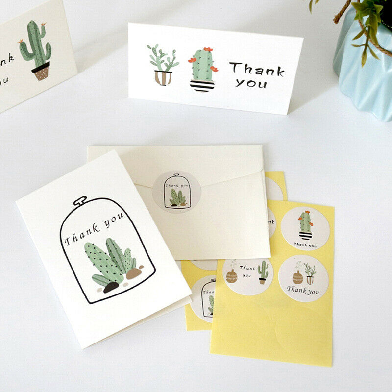 6Sets Cactus Thank you Cards Wedding Party Invitation Greeting Cards Enve.l8