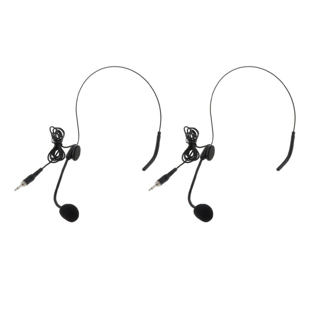 2 Pack of Electret Headband Microphone Headset With Cardioid Polar Pattern,