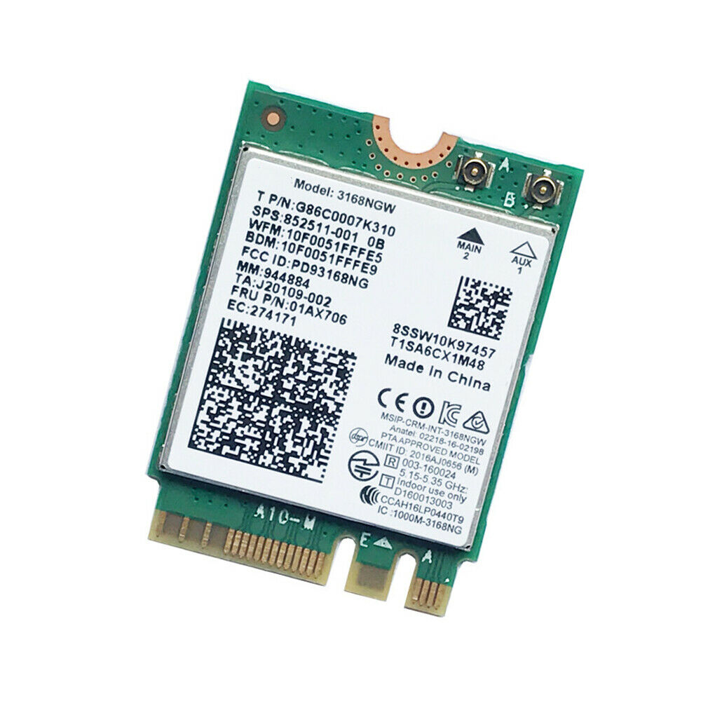 For 3168 AC 3168NGW NGFF M.2 802.11ac Wireless Wifi Card Dual Band Adapter