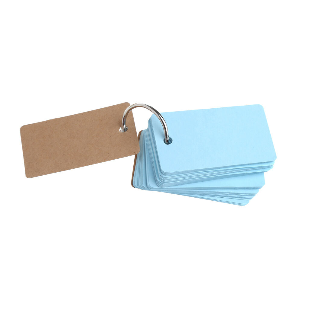 Kraft Paper Binder Ring Easy Flip Flash Cards Study Memo Pads DIY Stationery