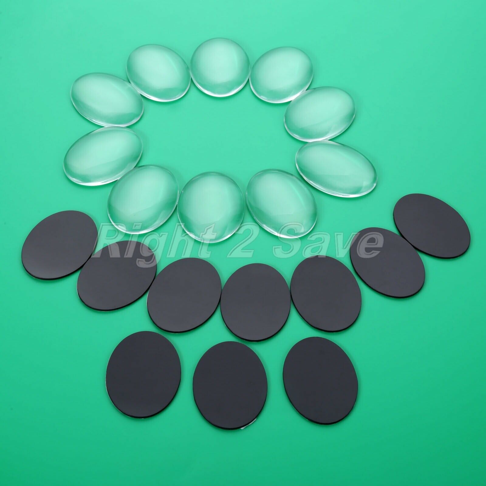 10 Sets Oval Shaped Dome Glass Cabochon & Fridge Magnetic Stickers Home Decor