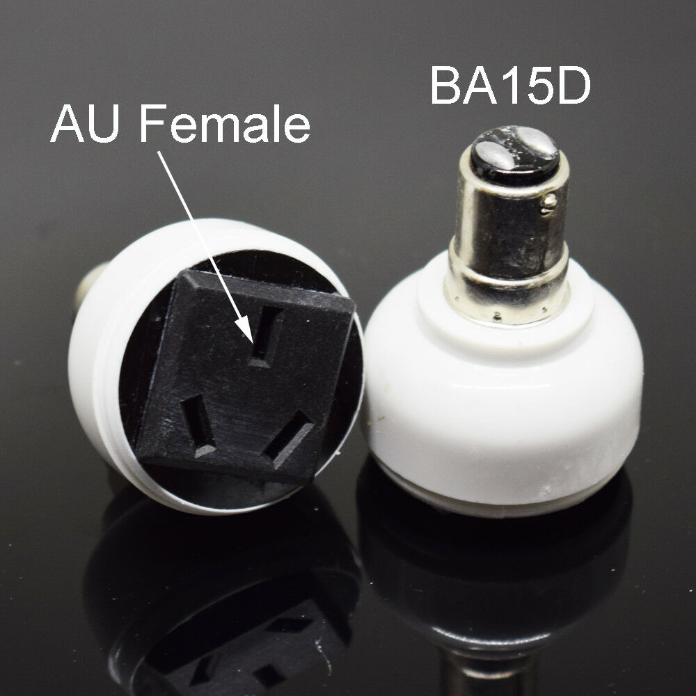 10pcs BA15D Male to Int'l Standard 3 Prong Holes Female Socket Bulb Lamp Adapter