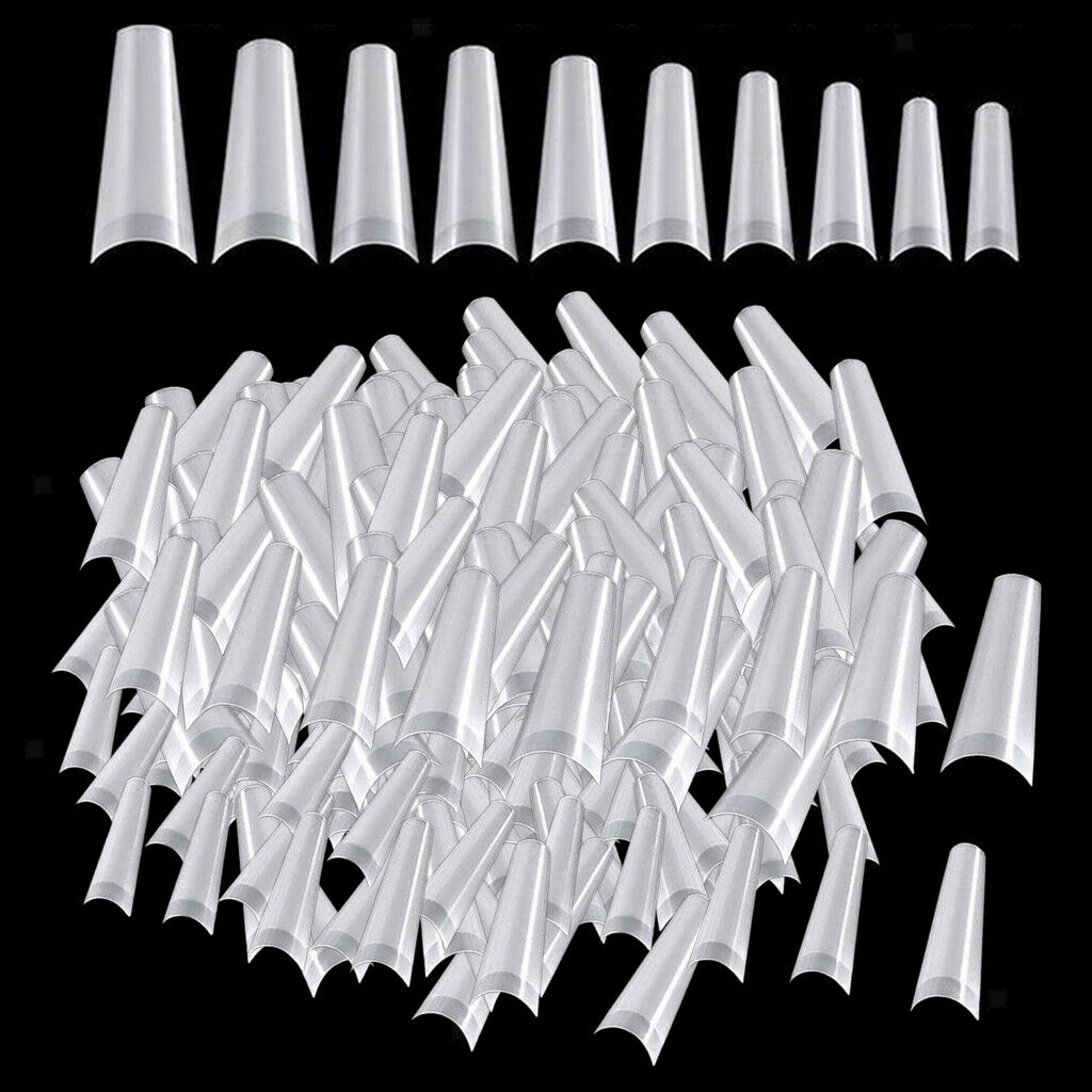 1000Pcs False Nails Half Cover Press on Nail Tips Manicure Decor 10 Sizes