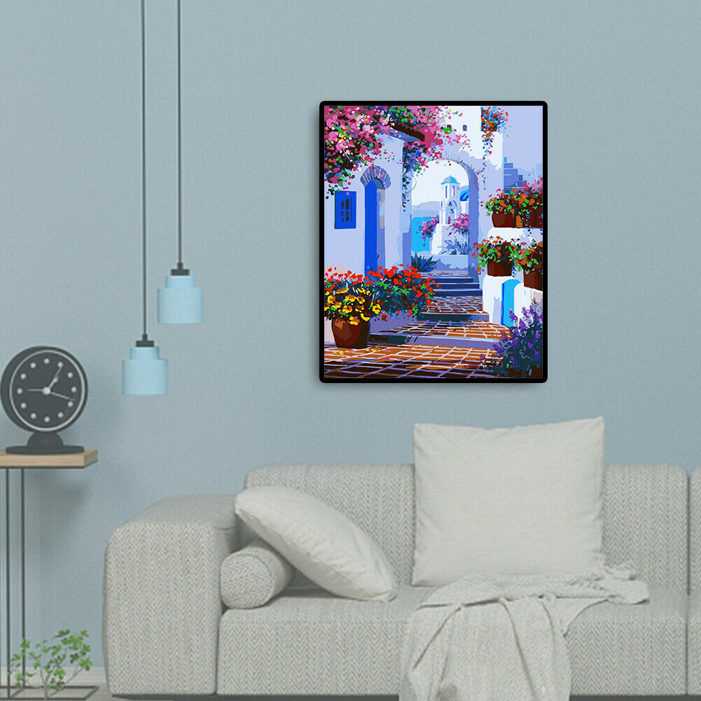 Garden Arch DIY Oil Painting By Numbers Kit Modern Wall Picture Artworks @