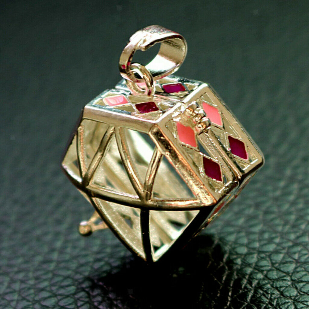 Hollow Diamond Rhombus&Ball Shape Copper Jewelry Necklace Pendant for DIY(2)
