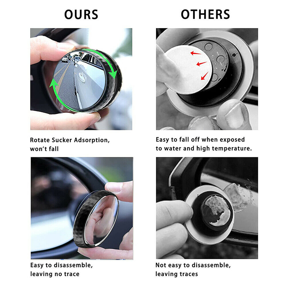 2x Blind Spot Mirror Car Motorcycle Motorbike Taxi 50mm Towing Rear View Mirror