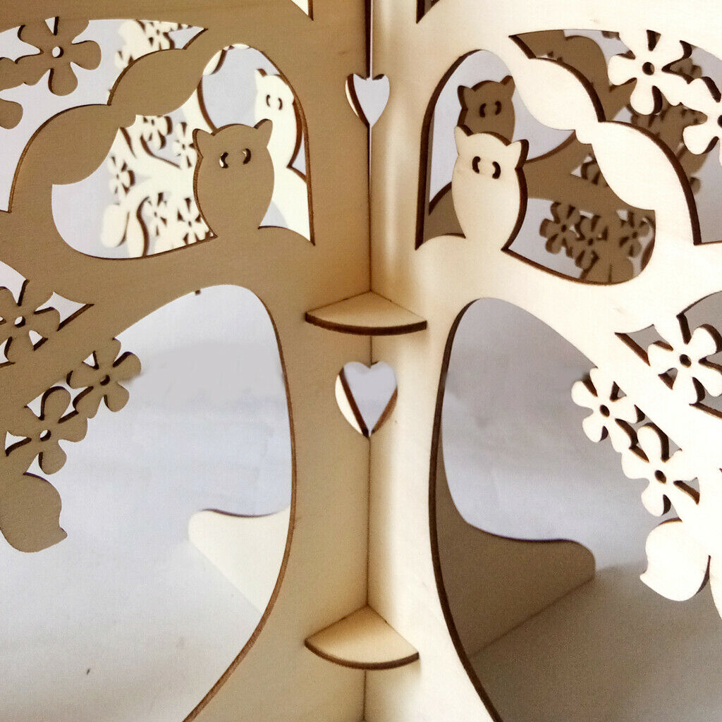 Wood DIY Wedding Guest Book Wishing Tree Birthday Party Ornaments Decoration