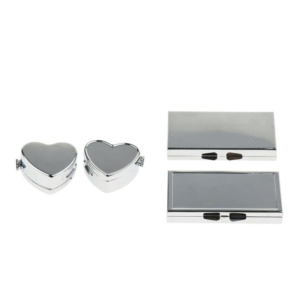 4x Mini Travel Metal Pill Box Medicine Organizer Container Storage Box