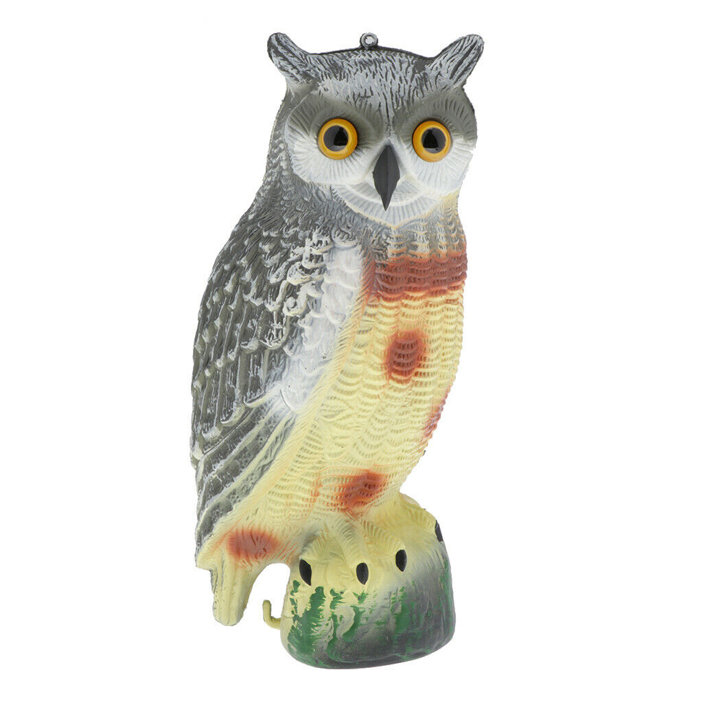 Plastic Owl Decoy Weed Pest Control Bird Scarer Garden Repeller Scarecrow D