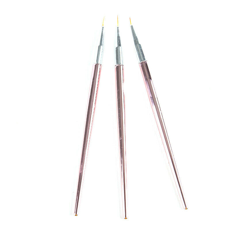 3Pcs/Set Nail Art Fine Liner Painting Pen Brushes Drawing Flower Striping Des Tt