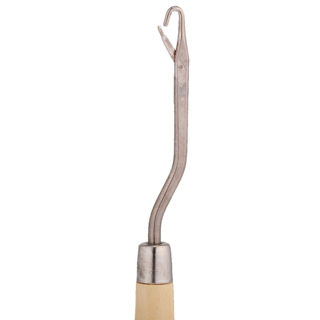 Wood Handle Latch Hook Crochet Weaving Needle Rug Making Knitting Interlock
