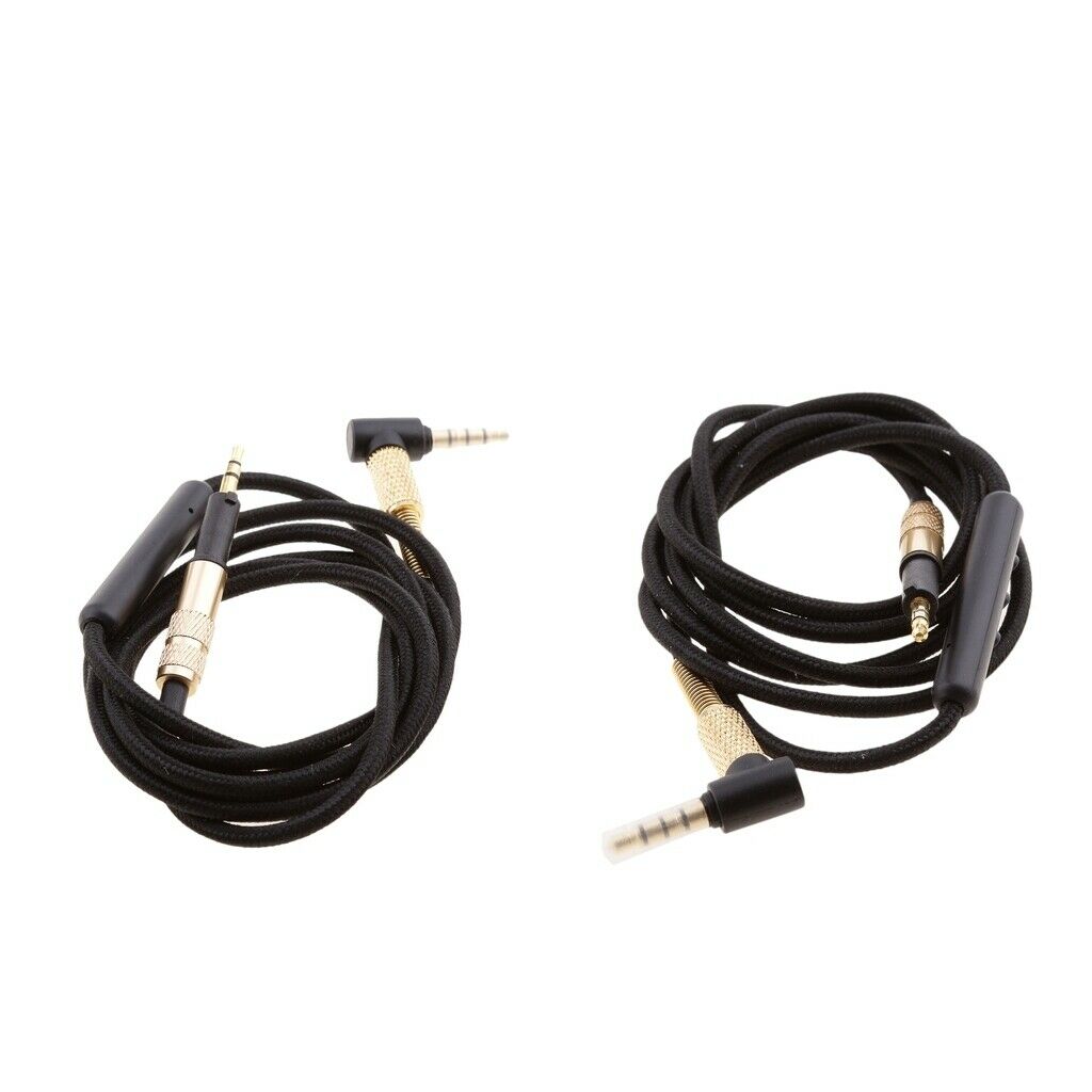 2Pcs 3.5mm Replacement Audio Cable W/Mic for AKG K450 Q460 K451 K480 Headphones