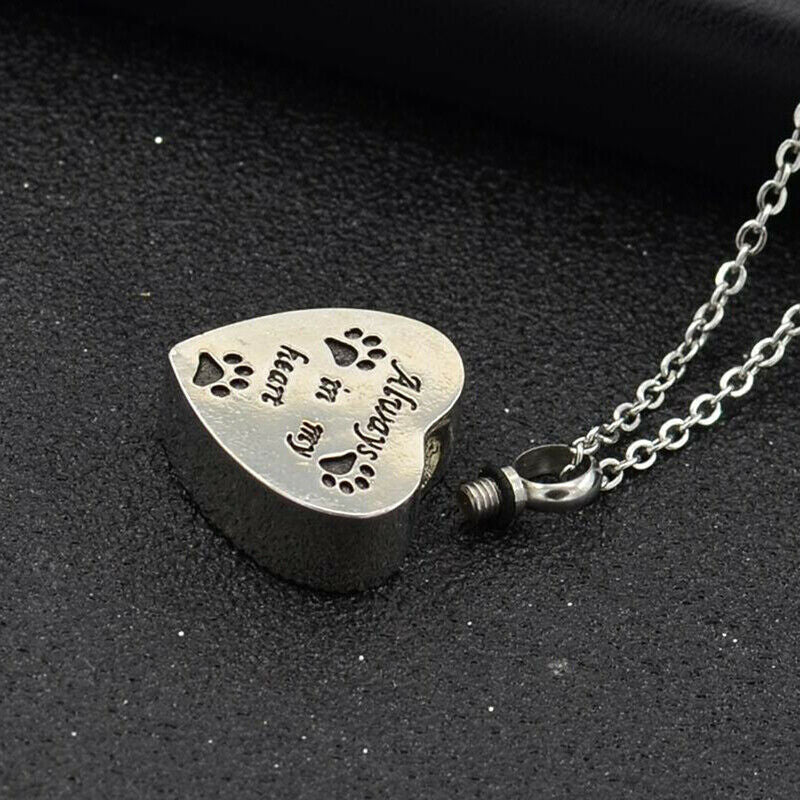 Heart Urn Necklace for Ashes - Pet Cremation Jewelry Keepsake Memorial Pe.l8