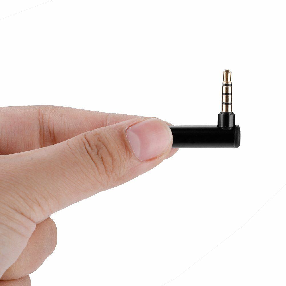2PCS 3.5mm Male to Female Right Angle 90 Degree  Audio Adapter Jack Black New