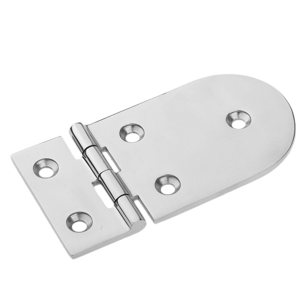 Short Round Side Marine 316 Stainless Steel Boat Door Hatch Hinge 127 x 65mm