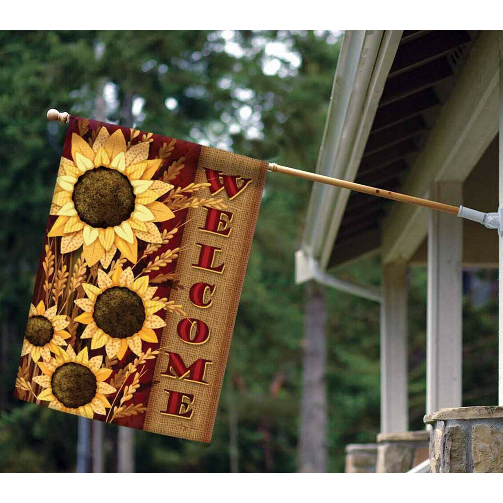 Toland Welcome Sunflowers 28 x 40 Colorful Yellow Flower Fall Autumn House Flag