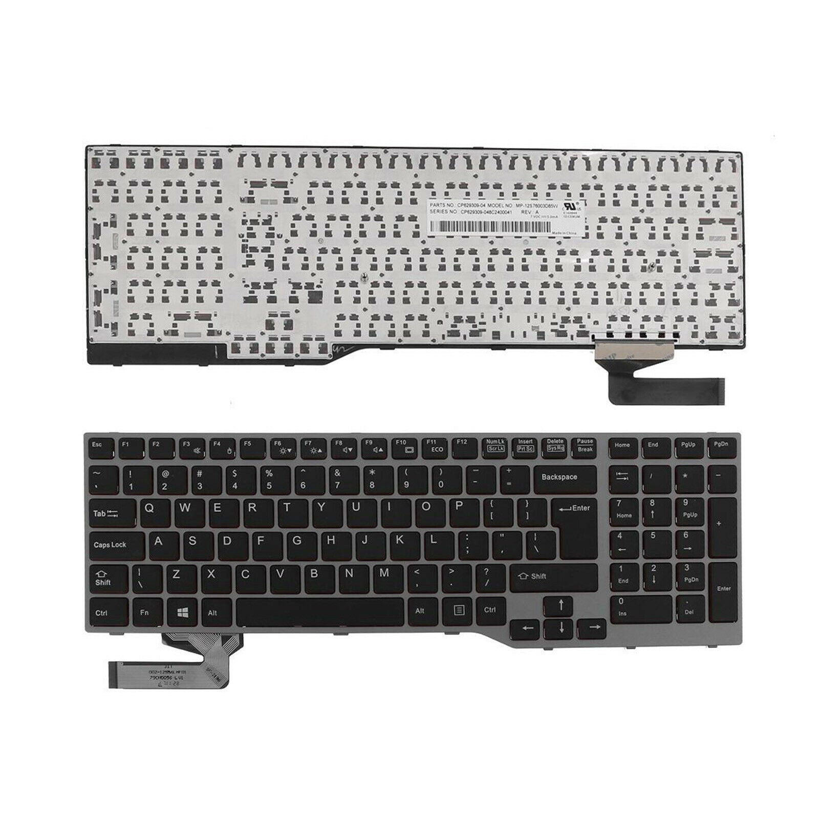 Laptop Keyboard Replacement Keyboard for Fujitsu Lifebook E753 E557 Black