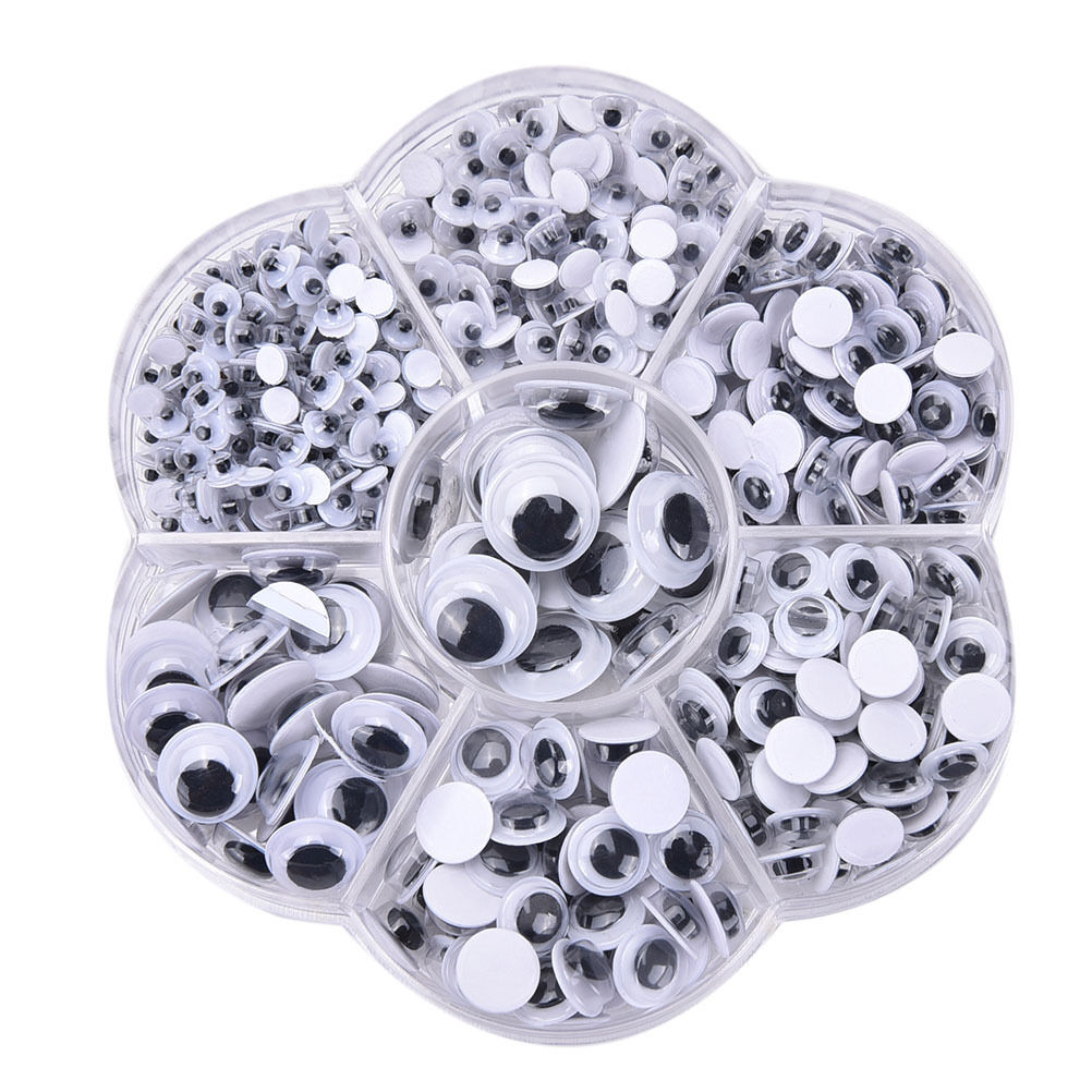 700Pcs Round Self-adhesive Wiggly Googly Eyes 4-10mm 12mm for Toys `oJCAUJ FT