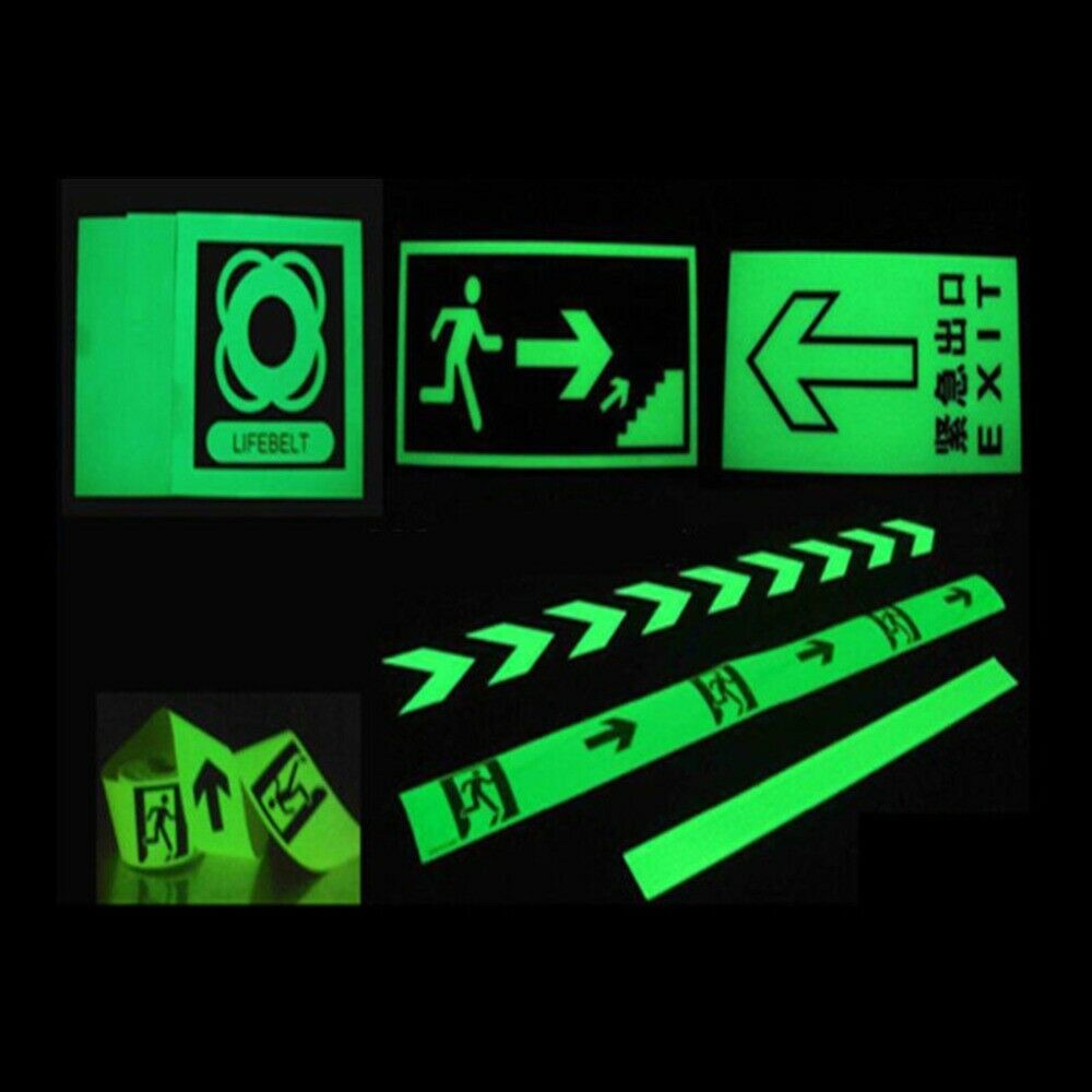 1M Glow In The Dark Tape Stickers Luminous Night Safety Warning Floor Stairs DIY