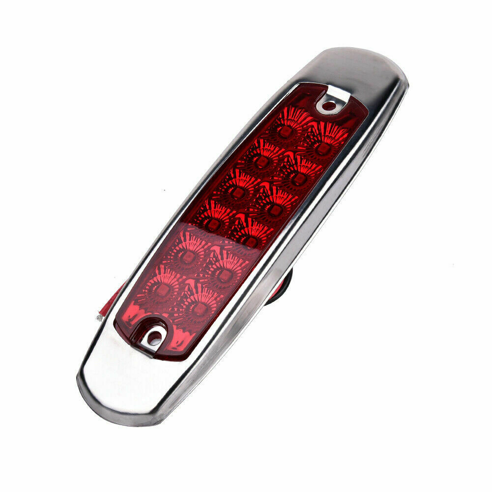 2X Red 12 LED Sealed Side Marker Clearance Light Fish Shape Truck Trailer 12V