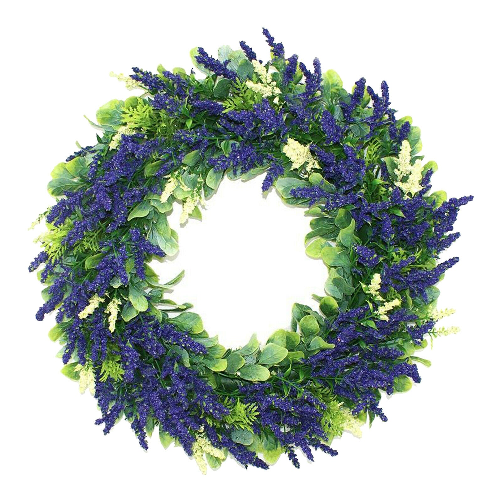 16'' Artificial Lavender Wreath Front Door Wall Window Garland Wedding Decor