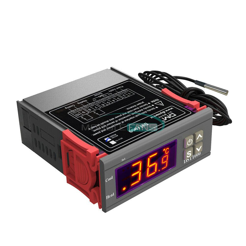 DST1000 AC 100/220V Thermostat Temperature Controller and DS18B20 Probe Sensor