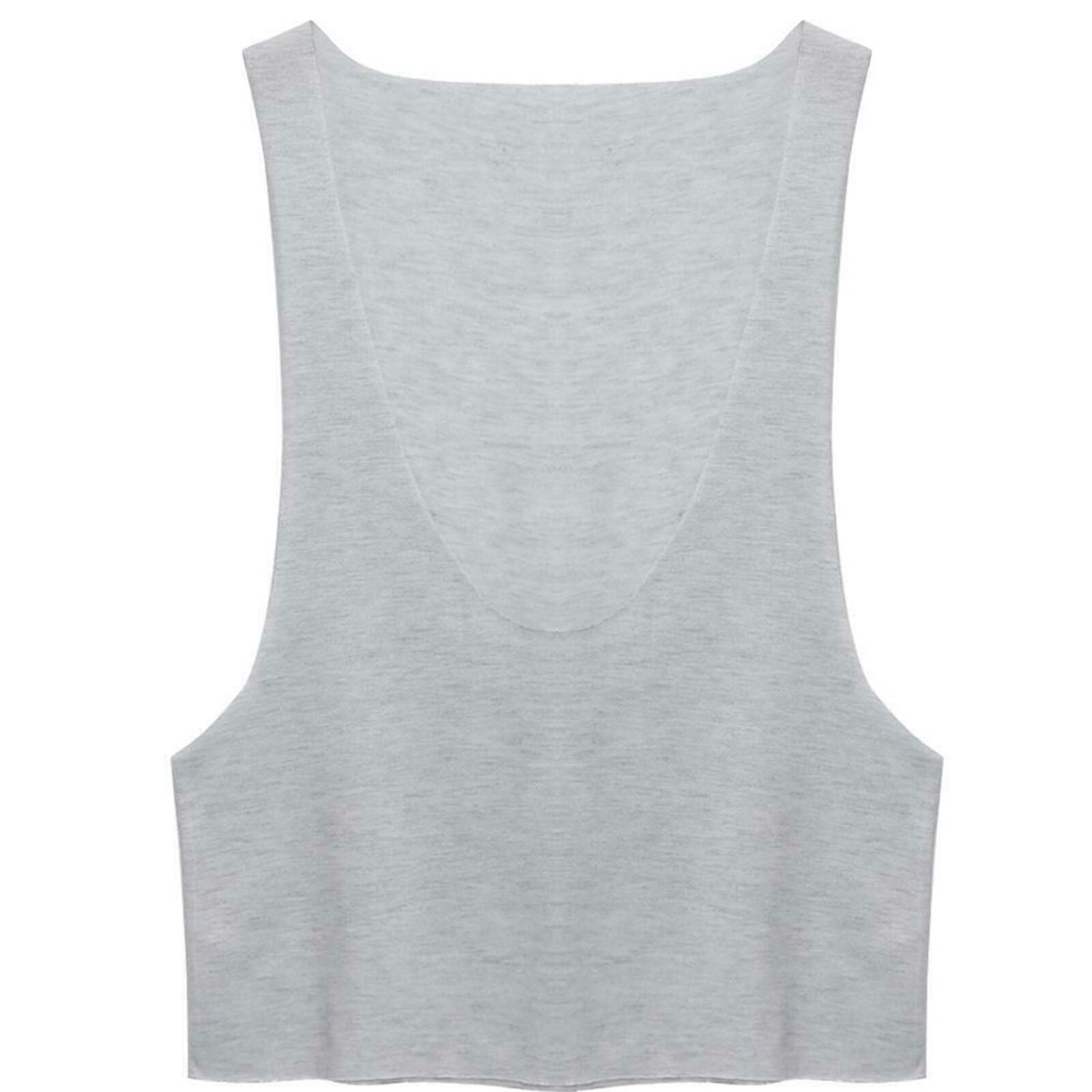 Women Deep V Neck Sleeveless Tank Side Open Short Basic Beach Tops T-shirt