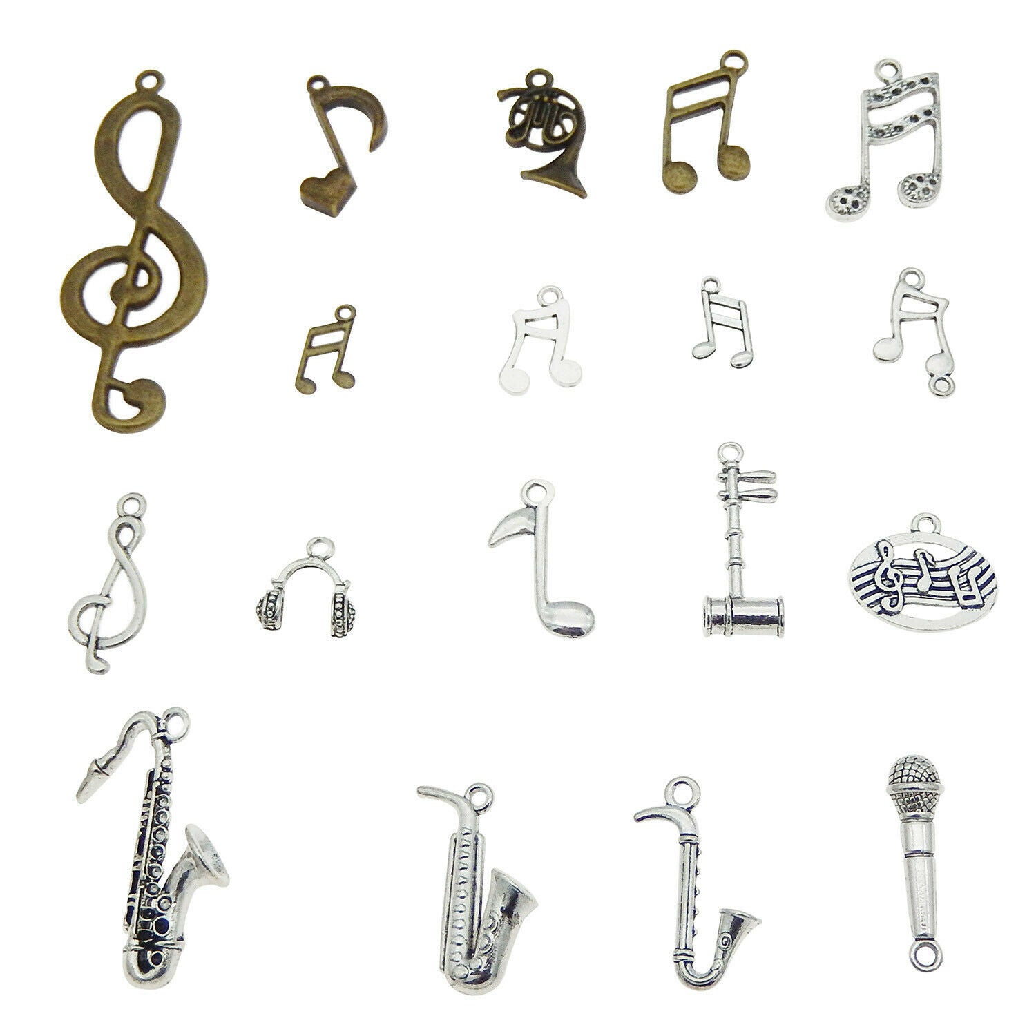 Lot of 20 Retro Alloy Musical Instruments Pendant Jewelry Making Findings 2-3cm