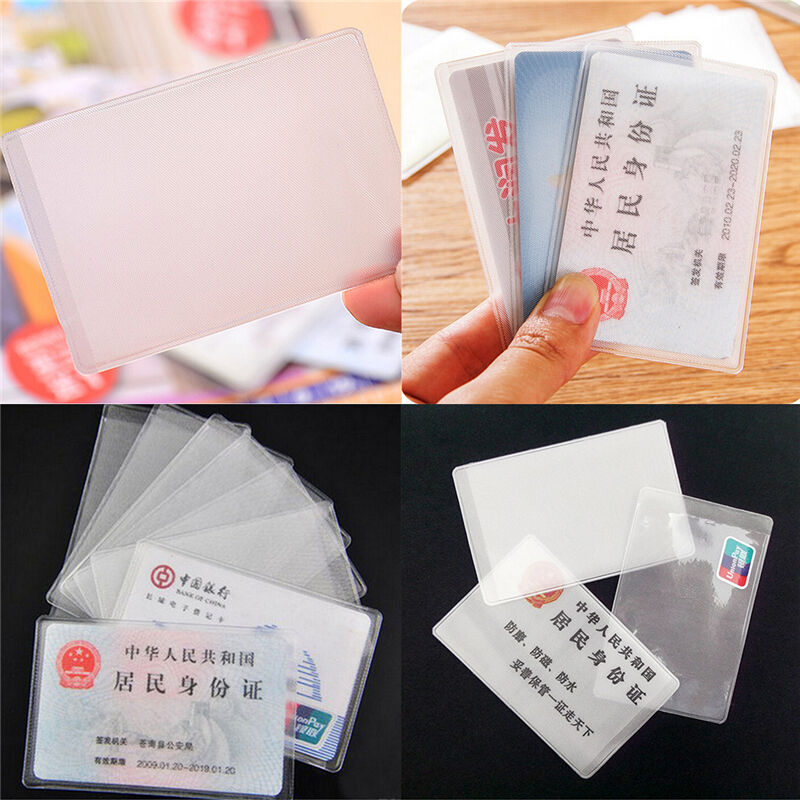 10X PVC Credit Card Holder Protect ID Card Business Card Cover Clear Froste NC