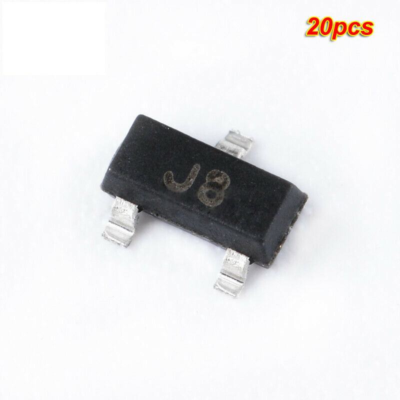 20pcs SMD Triode S9018 silk screen J8 SOT-23 NPN 15V/50mA Transistor