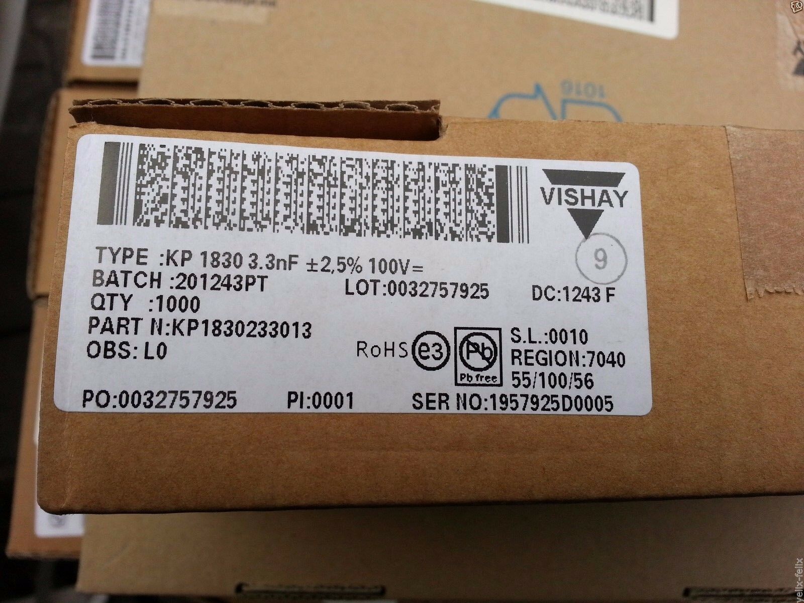 200pcs NOS Ero kp1830 (MKP1837) 3300pF 3.3NF 100V 2.5% HI END FILM FOIL CAPS !