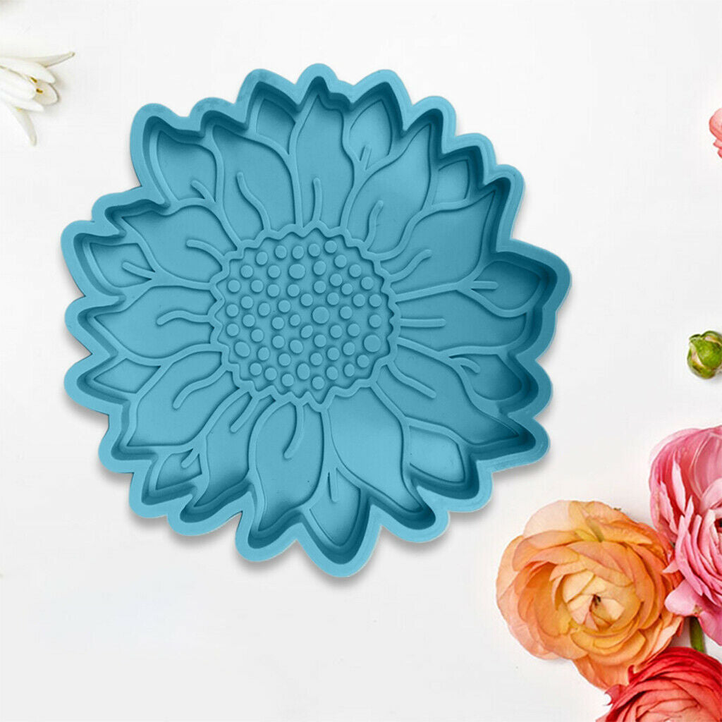 DIY Sun Flower Coaster Mould Silicone Mold Cup Pad Making Casting Tool
