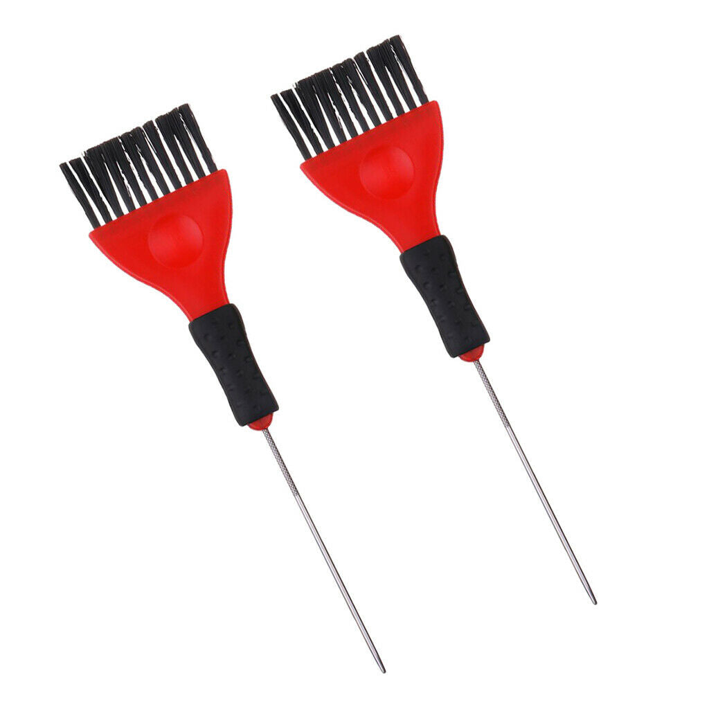2Pcs Salon Barber Hair Coloring Dye Tinting Application Needle Tint Brush