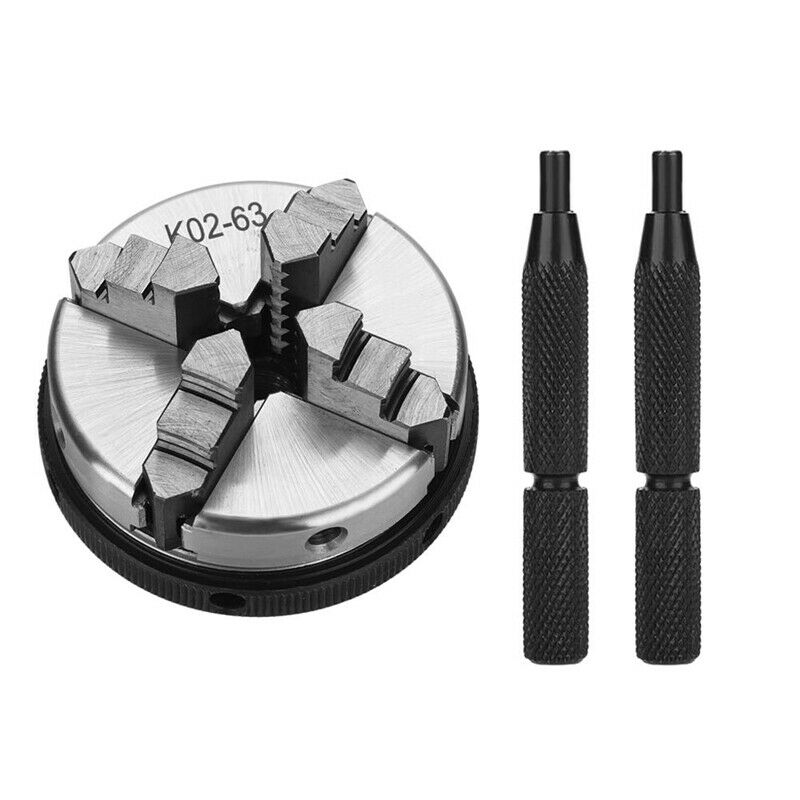 K02-63 Manual Self-Cente DIY Metal Wood Lathe Chuck Woodworking Parts Tool F8VV5