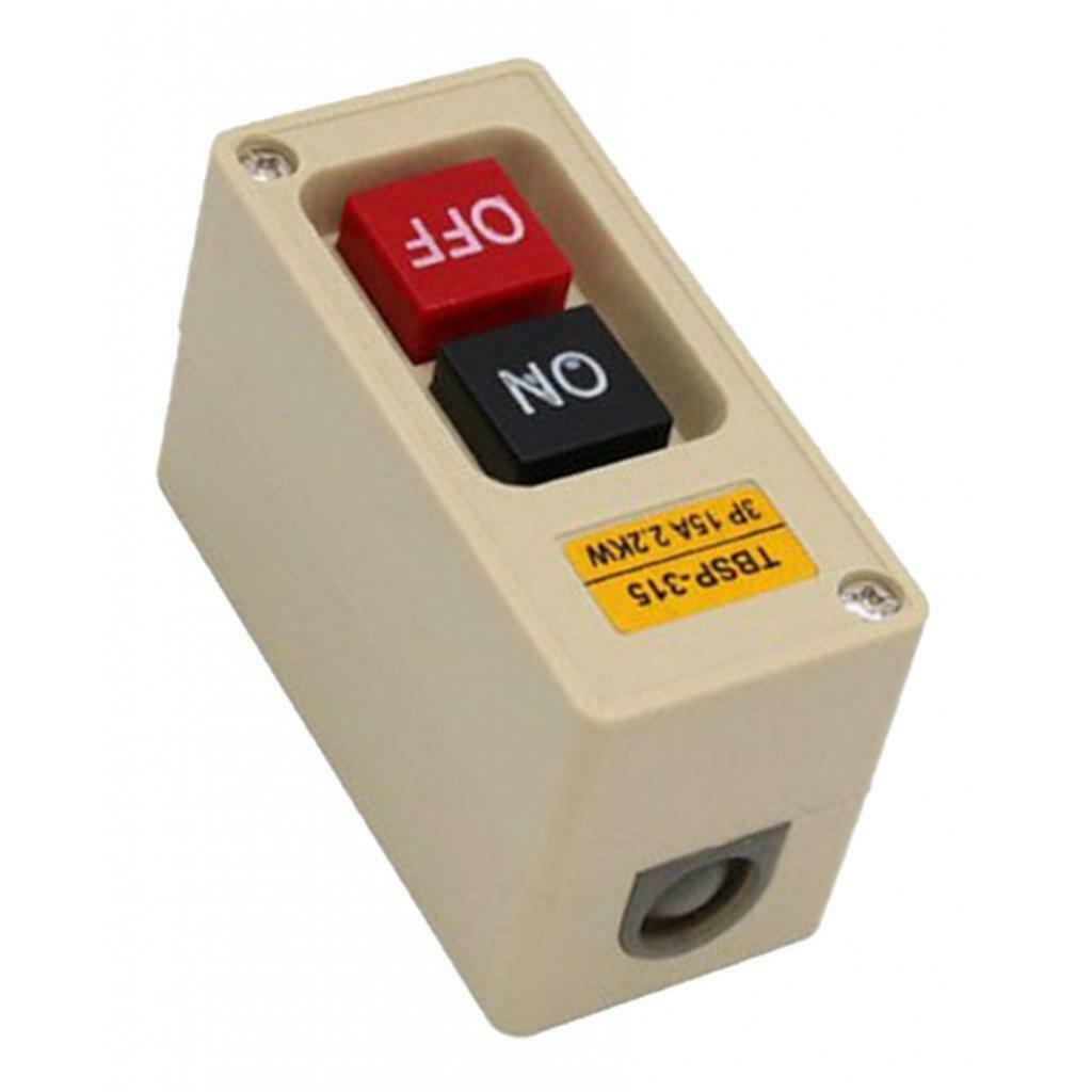 1x TBSP-315 3P 2.2Kw 15A Power Push Button Switch Two Key ON/OFF Lock Tend